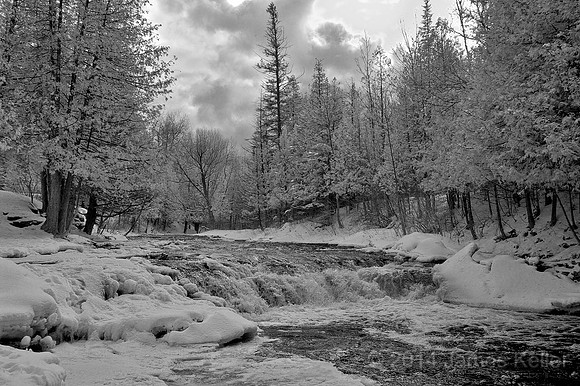 Oqueoc Falls in Winter
