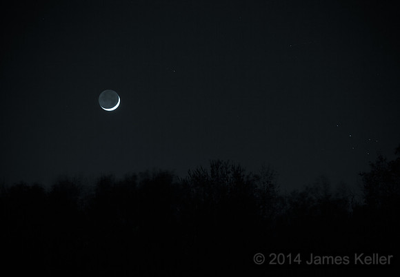 Crescent Moon and Pleiades